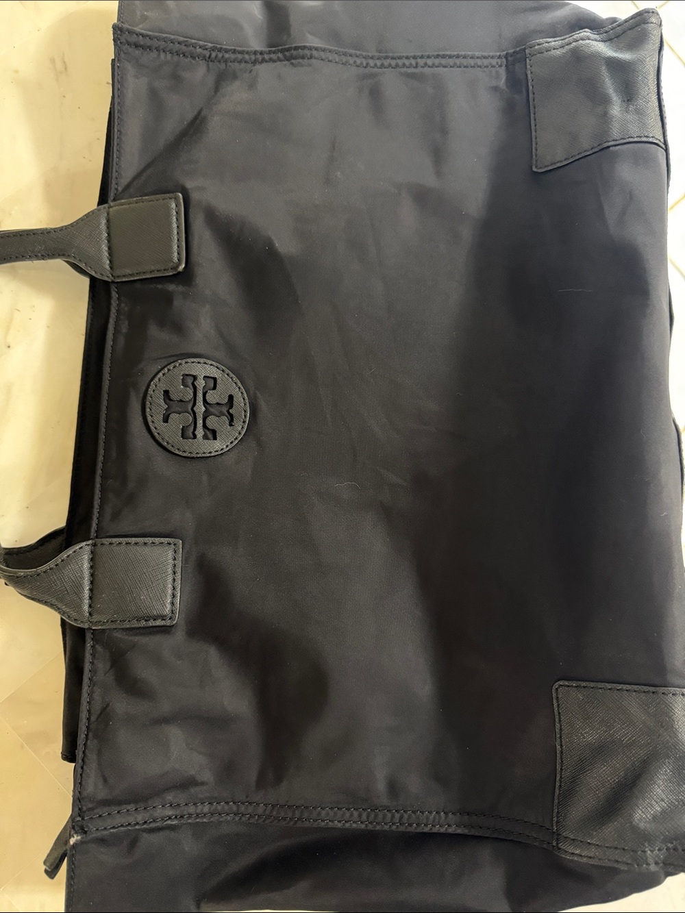 Tory Burch Black Nylon Logo Tote - Picture 7 of 12